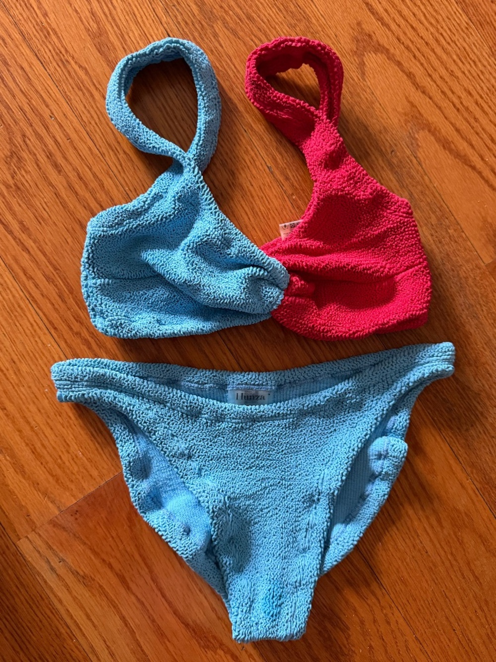 Hunza G Bikini Red Blue Two-Tone Twist